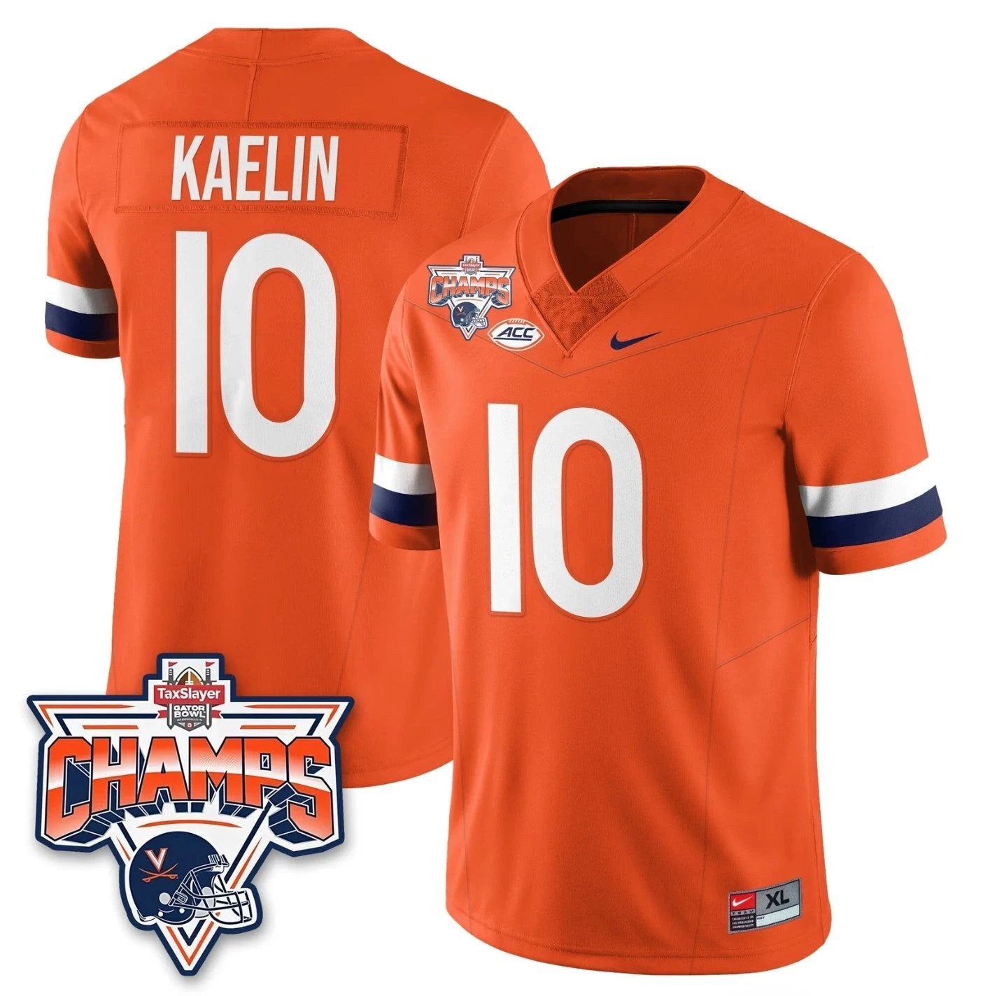 Daniel Kaelin Jersey #10 Virginia Cavaliers 2025 Gator Bowl Champions by My Store NCAA Football Jerseys