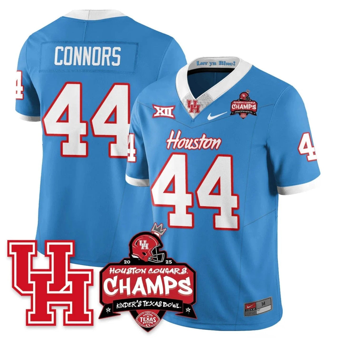 Dean Connors Jersey #44 Houston Cougar 2025 Texas Bowl Champions Stitched Blue by NCAA Football Jersey