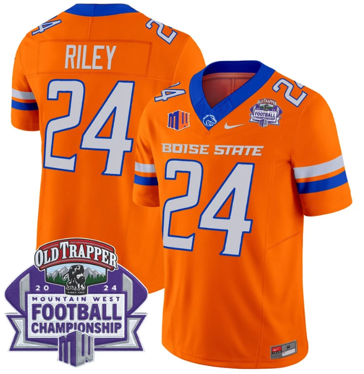 Dylan Riley Jersey #24 Boise State Broncos 2024 Championship Vapor Orange by My Store