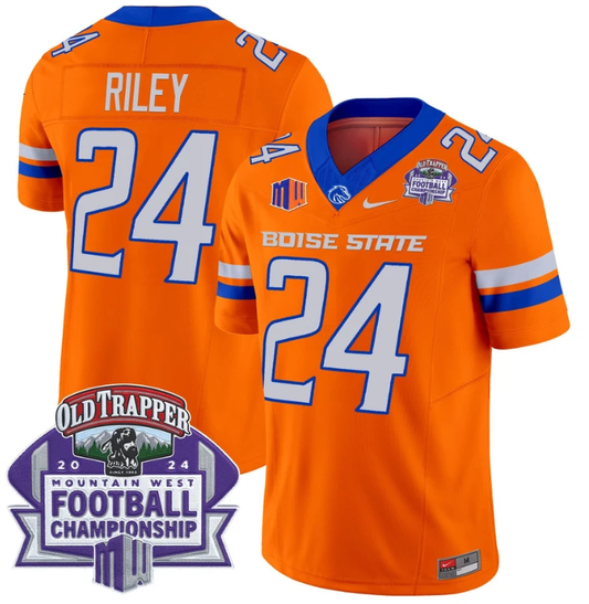 Dylan Riley Jersey #24 Boise State Broncos 2024 Championship Vapor Orange by My Store