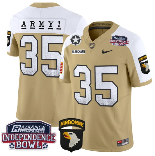 Doc Blanchard Jersey #35 Army Black Knights Independence Bowl Patch Tan Alternate by My Store