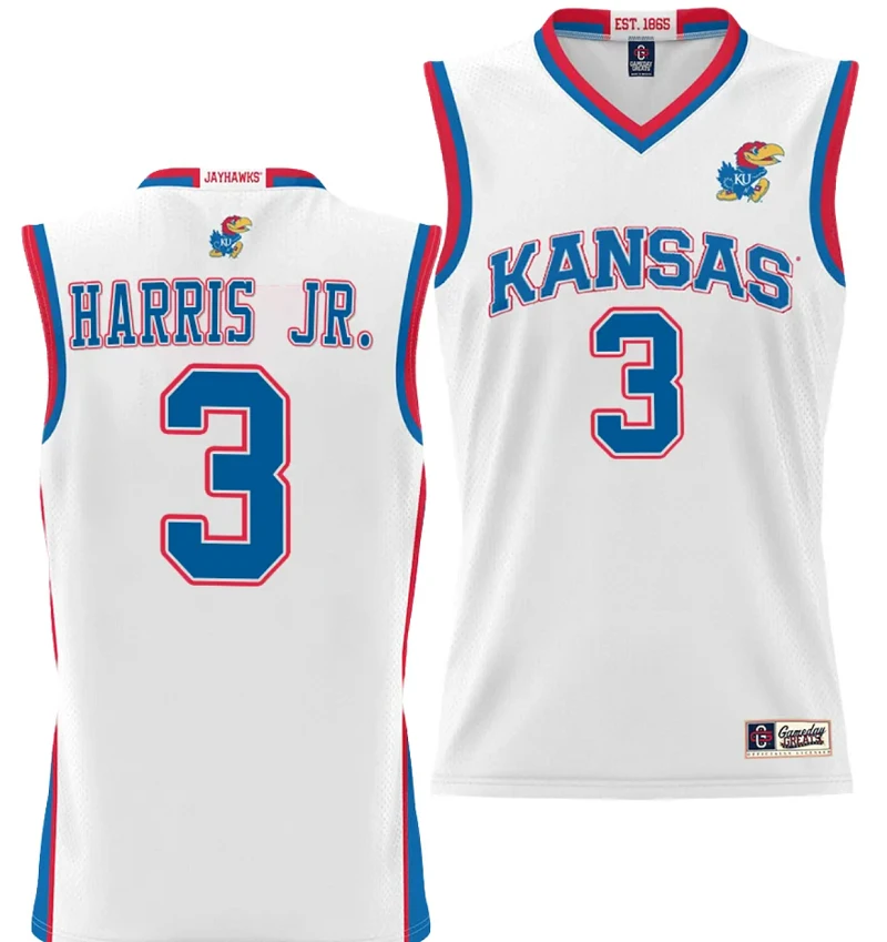 Dajuan Harris Jr Jersey #3 Kansas Jayhawks NIL College Basketball Lightweight White by My store basketball