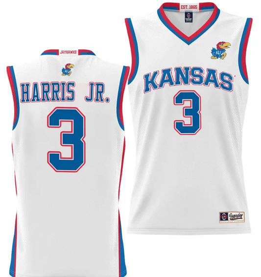 Dajuan Harris Jr Jersey #3 Kansas Jayhawks NIL College Basketball Lightweight White by My store basketball