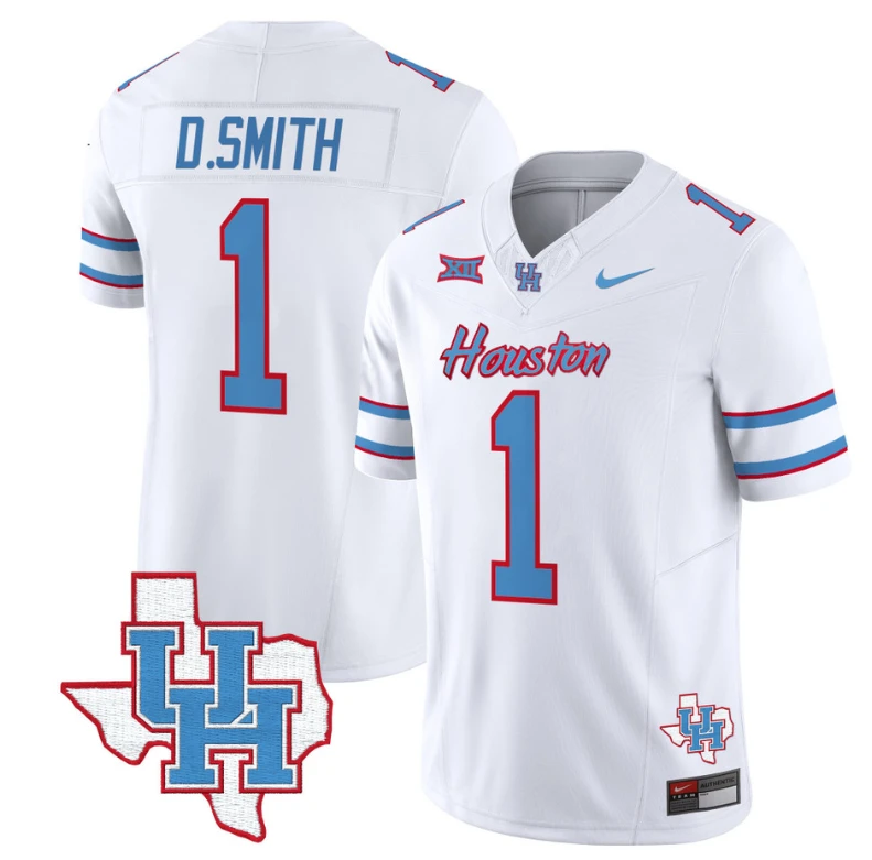 Donovan Smith Jersey #1 Houston Cougars Oilers Inspired Vapor College Football Limited Stitched White by My Store