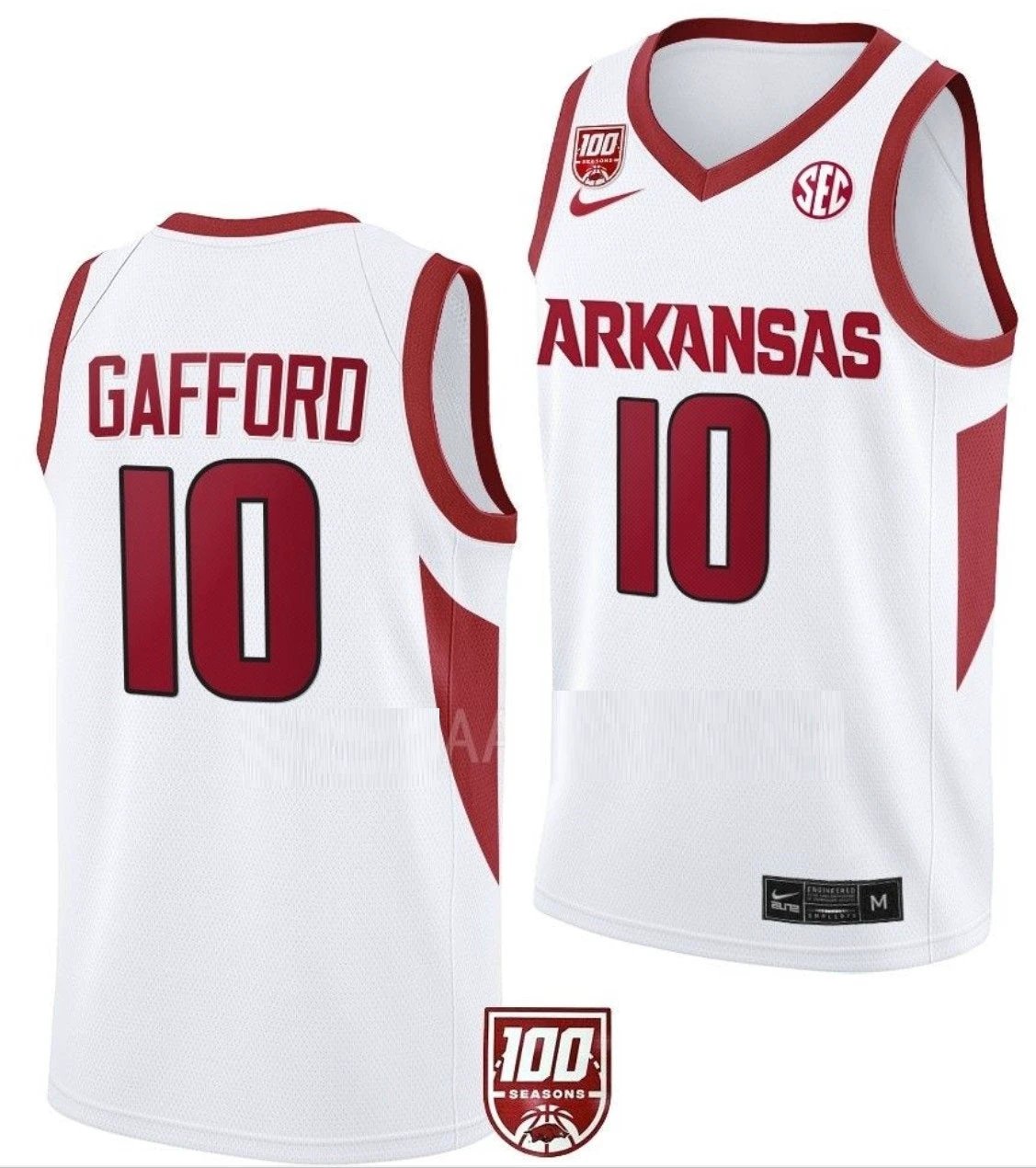 Daniel Gafford Jersey Arkansas Razorbacks College Basketball 100 Season #10 by My store basketball