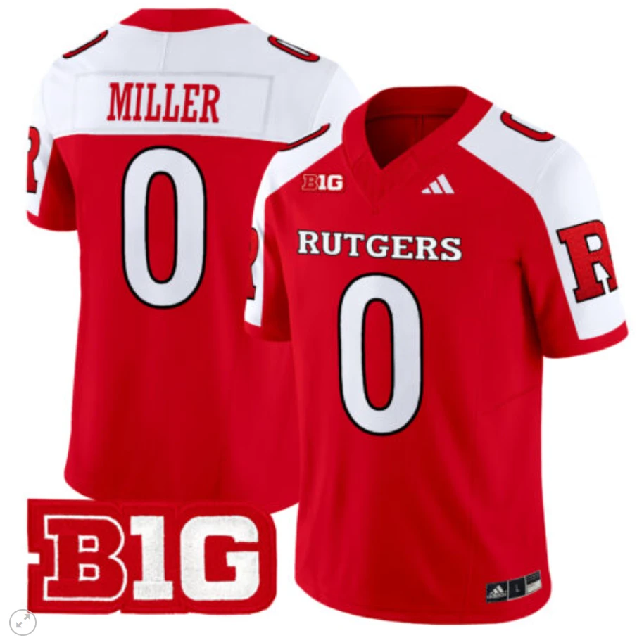 Dymere Miller Jersey #0 Rutgers Scarlet Knights Vapor Limited Football Red Alternate by My Store