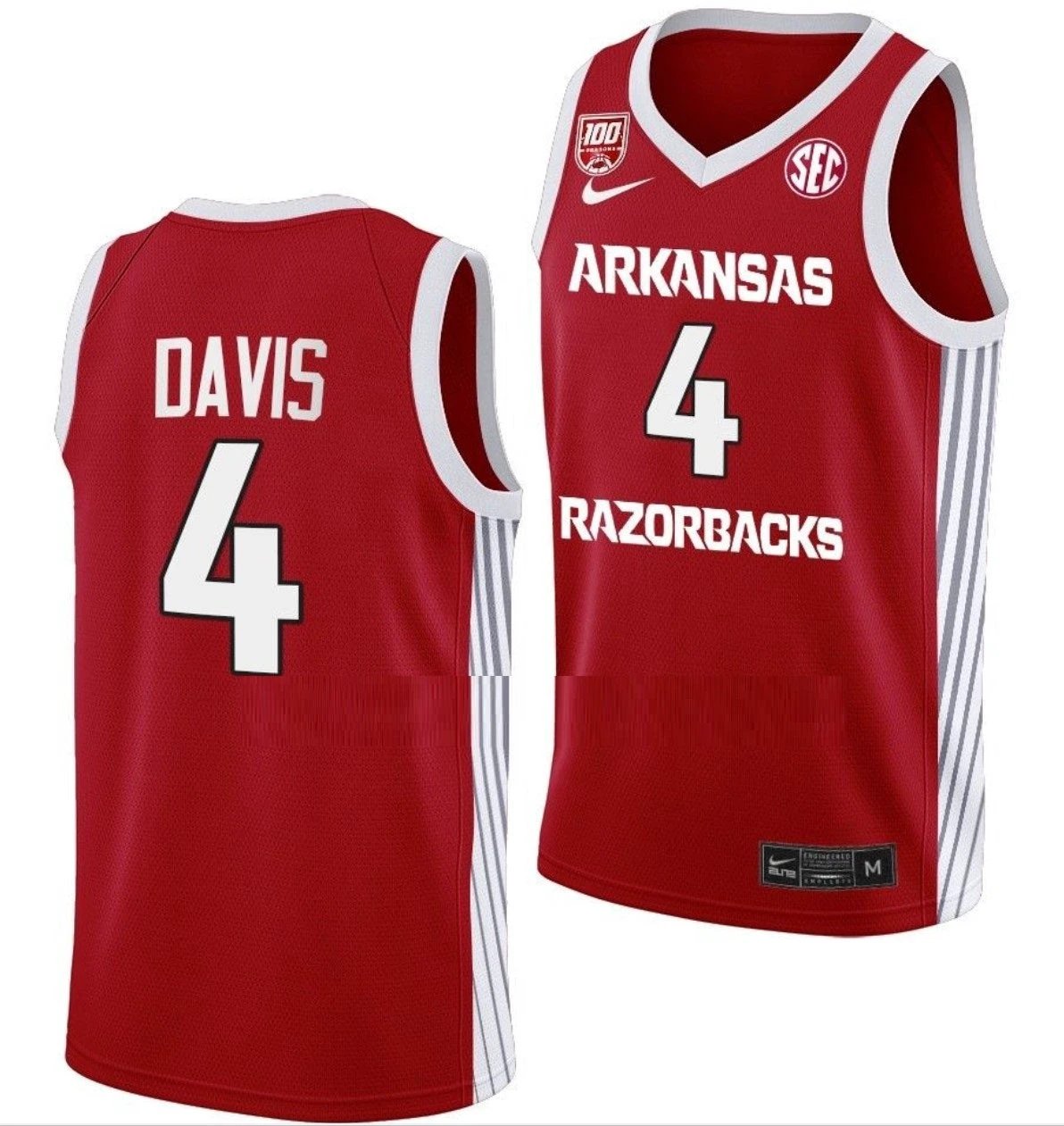 Davonte Davis Jersey Arkansas Razorbacks College Basketball 100 Season #4 by My store basketball
