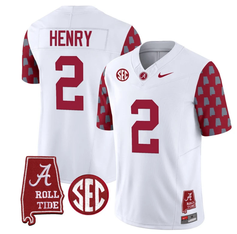 Derrick Henry Jersey #2 Alabama Crimson Tide Vapor College Football Limited Stitched Crimson Sleeves by My Store