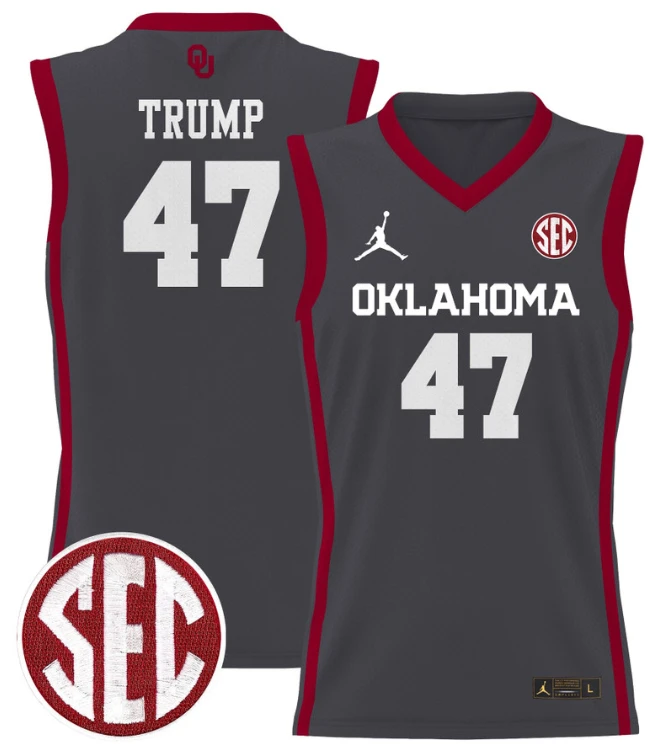 Donald Trump Jersey #47 Oklahoma Sooners 2024 Lightweight Basketball Anthracite by My store basketball