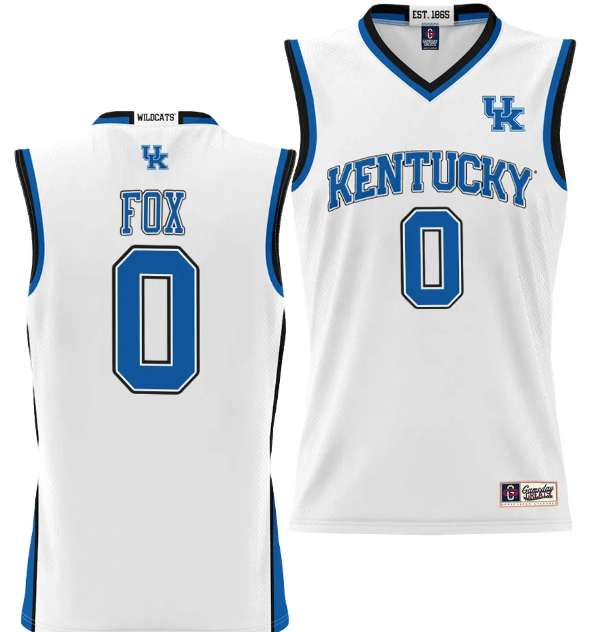 De'Aaron Fox Jersey #0 Kentucky Wildcats NIL College Basketball Lightweight White by My store basketball