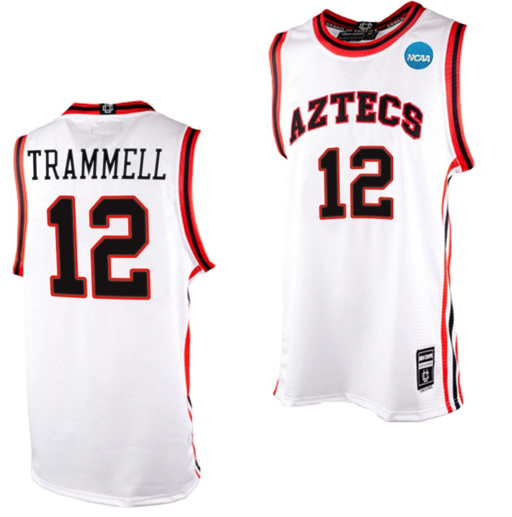 Darrion Trammell Jersey San Diego State Aztecs College Basketball 2023 NCAA March Madness White #12 by My store basketball