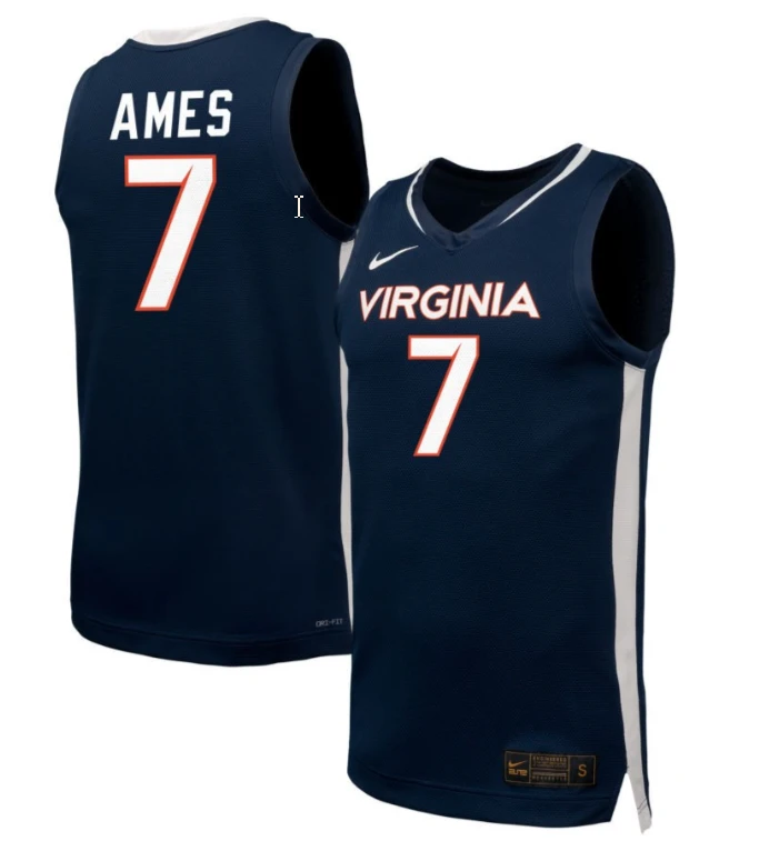 Dai Dai Ames Jersey #7 Virginia Cavaliers NIL Basketball Navy by My store basketball