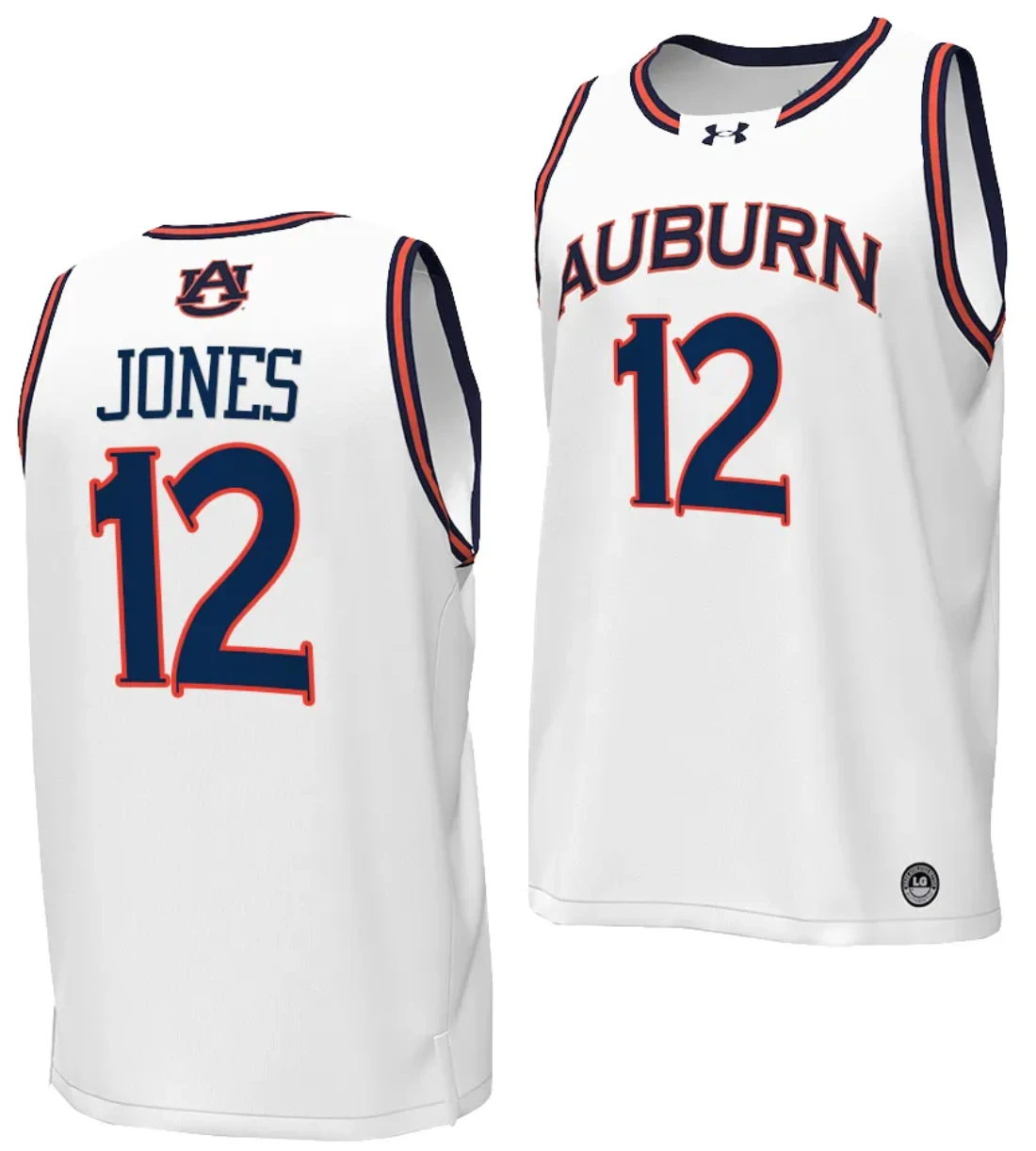 Denver Jones Jersey #12 Auburn Tigers Replica College Basketball 2023-24 White by My store basketball