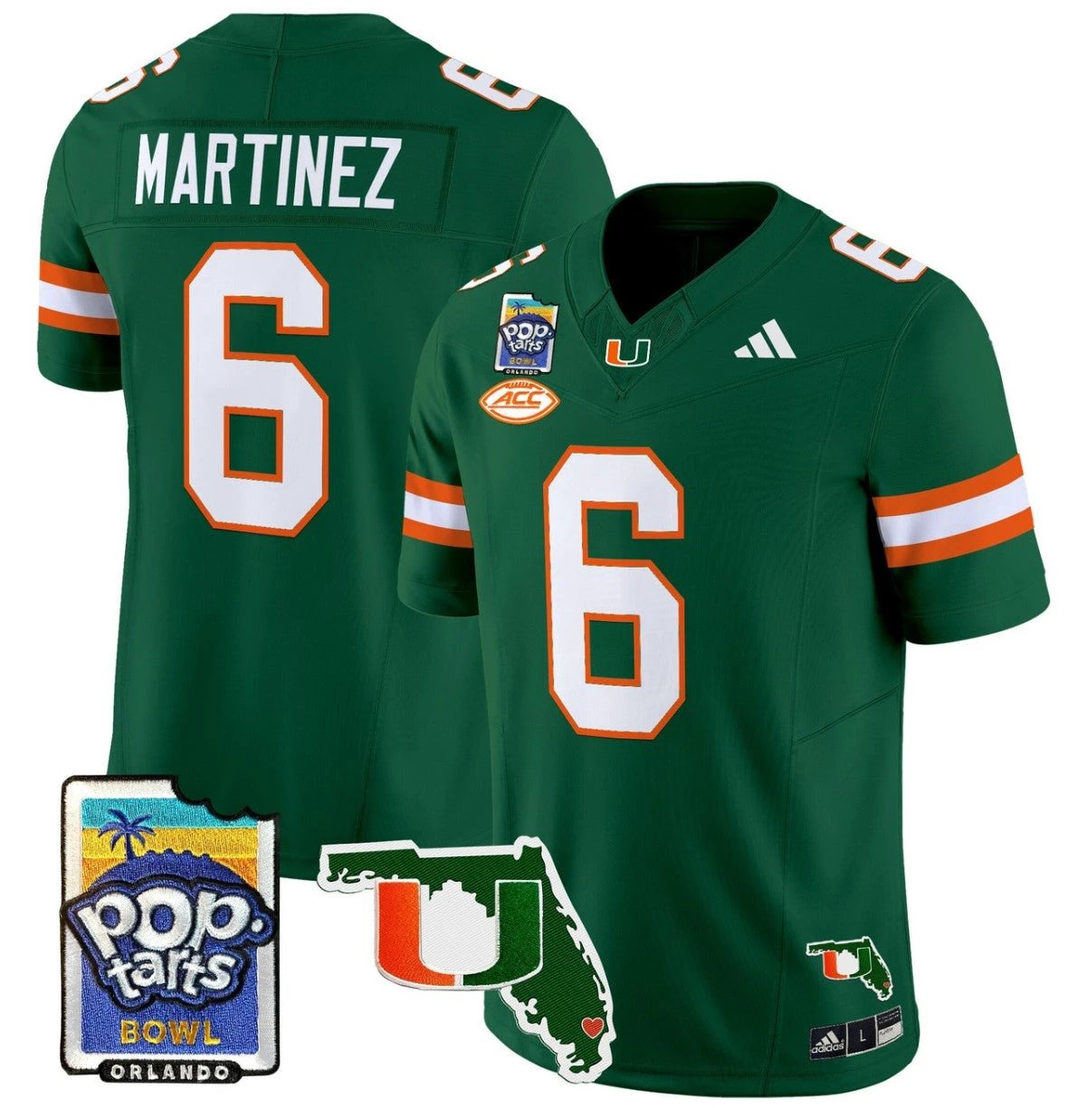 Ed Reed Jersey #20 Miami Hurricanes 2025 PopTarts Bowl Patch Orange Alternate by My Store