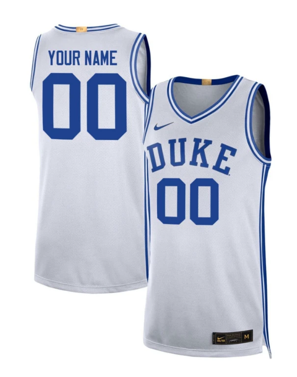 Duke Blue Devils Basketball Custom White Jersey - All Stitched by My store basketball