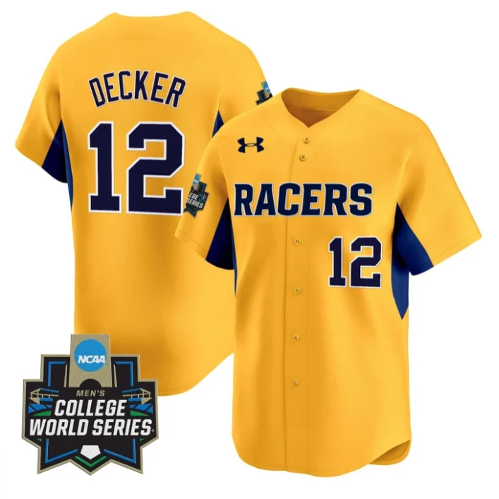 Dominic Decker Jersey #12 Murray State Racers 2025 World Series Stitched Gold by My Store