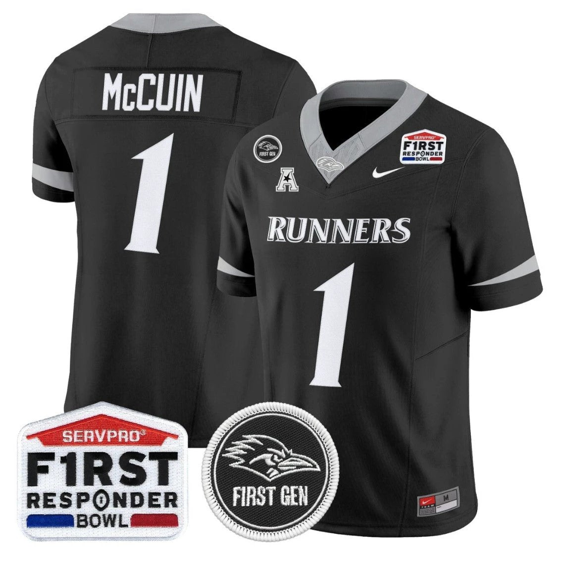 Devin McCuin Jersey #1 UTSA Roadrunners 2025 First Responder Bowl Stitched by My Store NCAA Football Jerseys