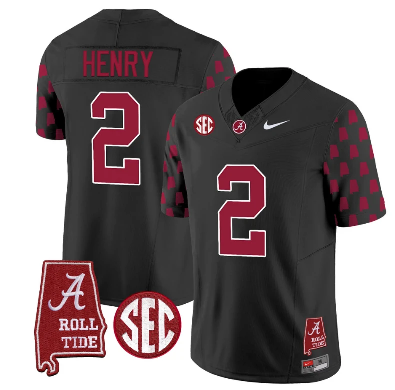 Derrick Henry Jersey #2 Alabama Crimson Tide Vapor College Football Limited Stitched Black by My Store