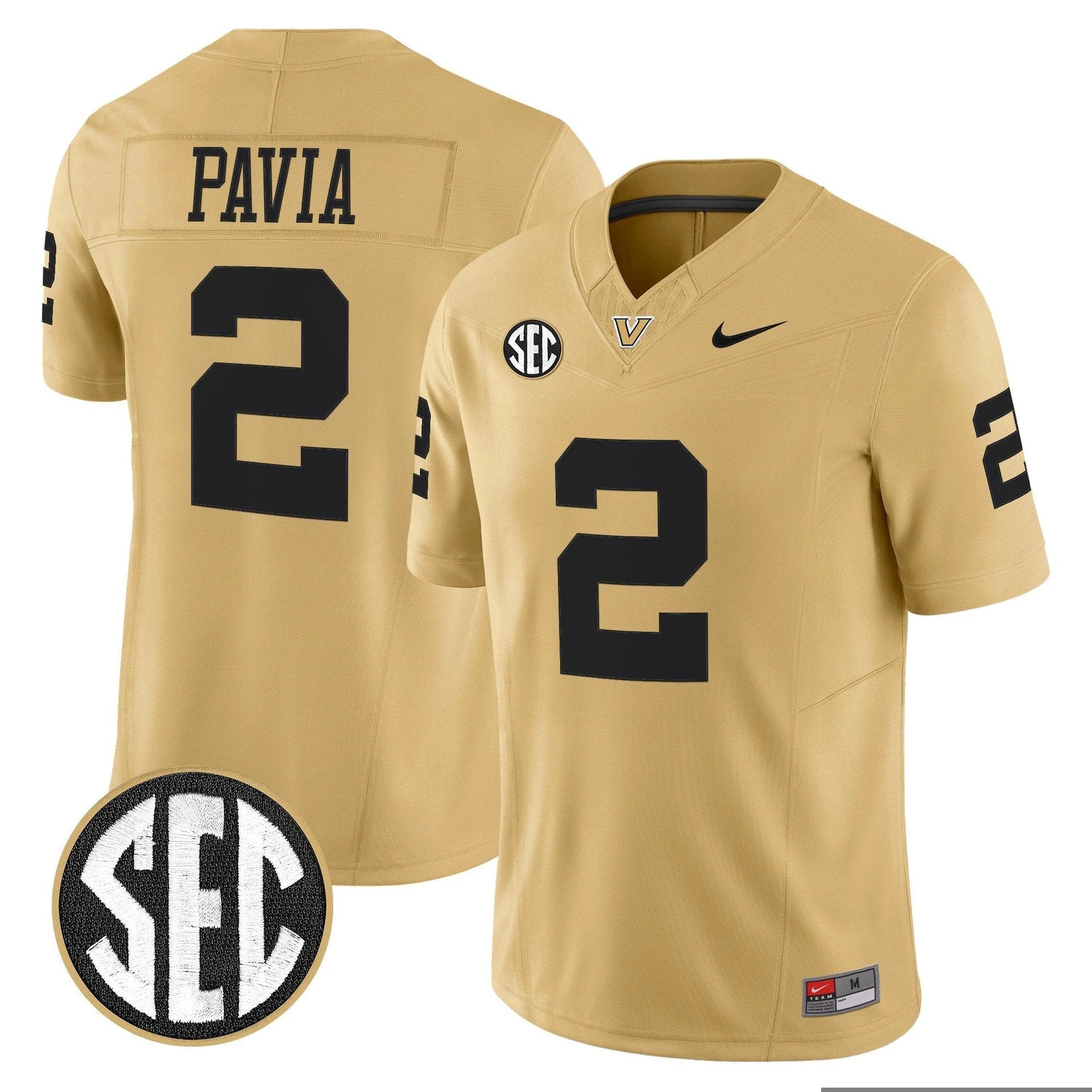 Diego Pavia Jersey #2 Vanderbilt Commodores 2025 Limited Stitched Gold by My Store
