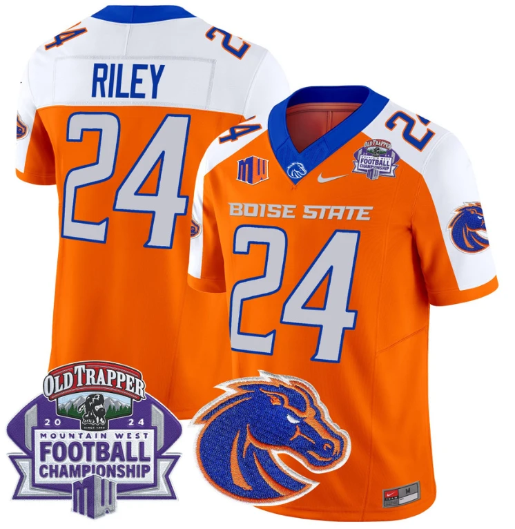 Dylan Riley Jersey #24 Boise State Broncos 2024 Championship Vapor Orange Alternate by My Store