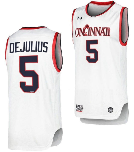 David DeJulius Jersey Cincinnati Bearcats College Basketball Replica White #5 by My store basketball