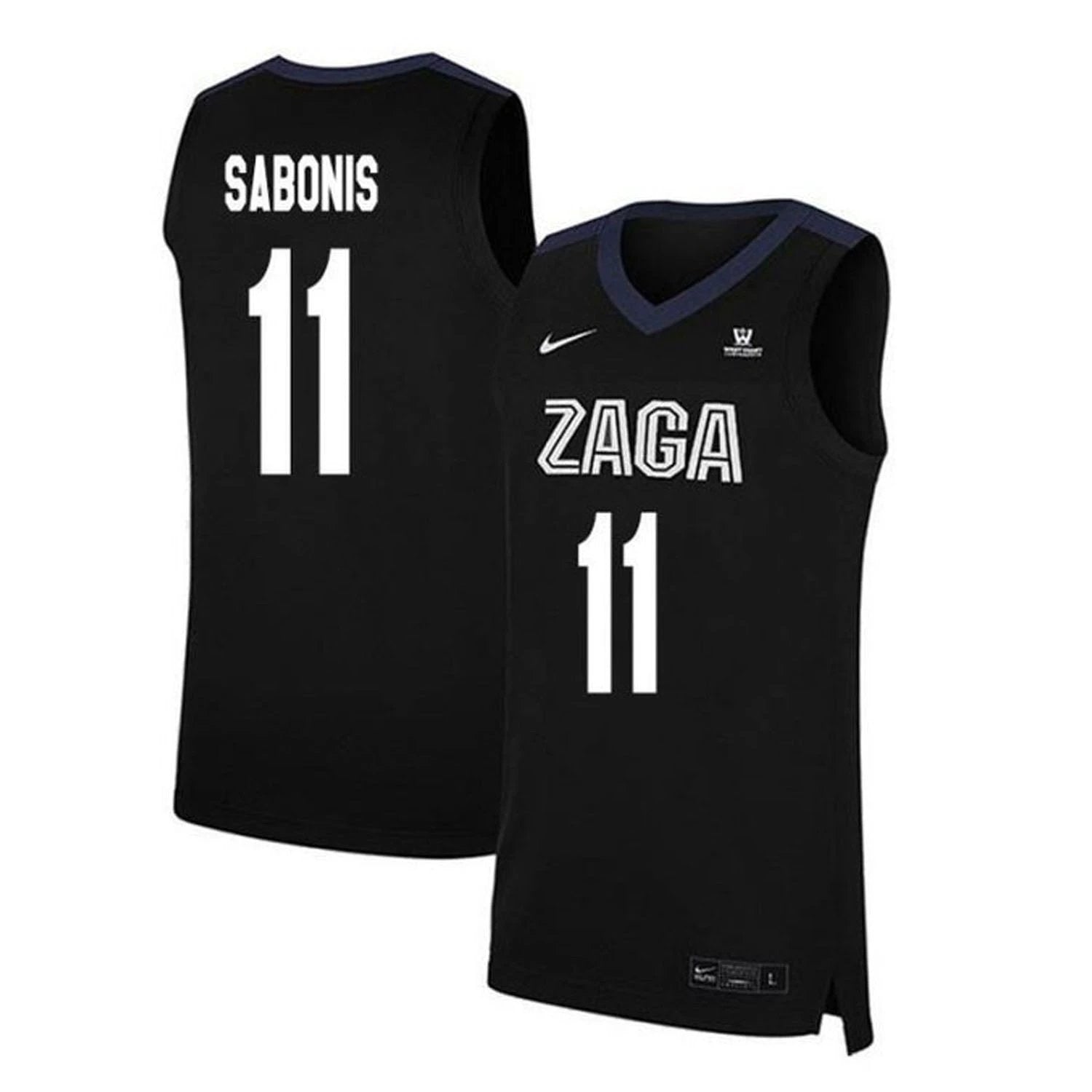 Domantas Sabonis Jersey Gonzaga Bulldogs College Basketball Black #111 by My store basketball