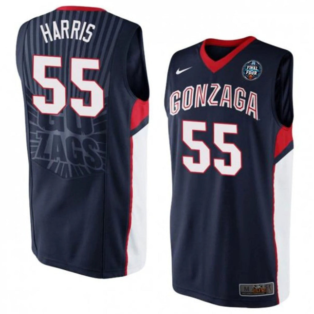 Dominick Harris Jersey Gonzaga Bulldogs College Basketball Navy #551 by My store basketball