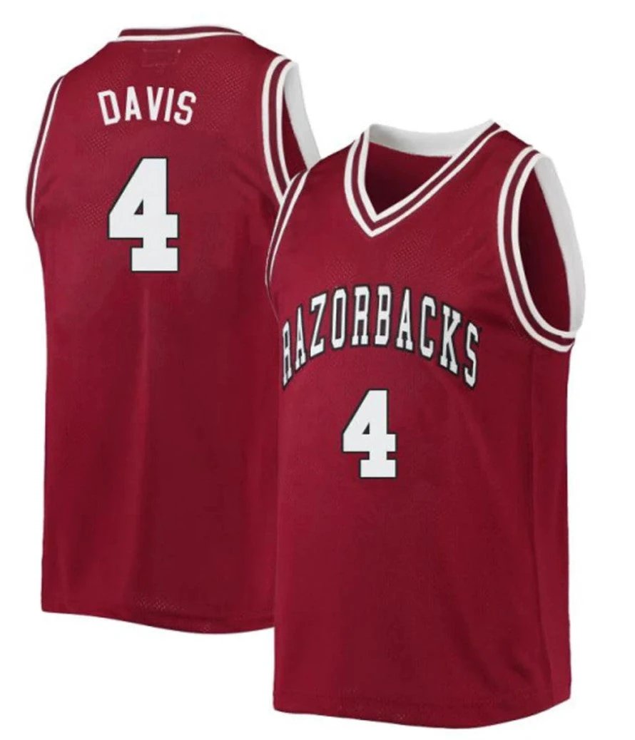 Davonte Davis Jersey Arkansas Razorbacks College Basketball 100 Season #4 by My store basketball