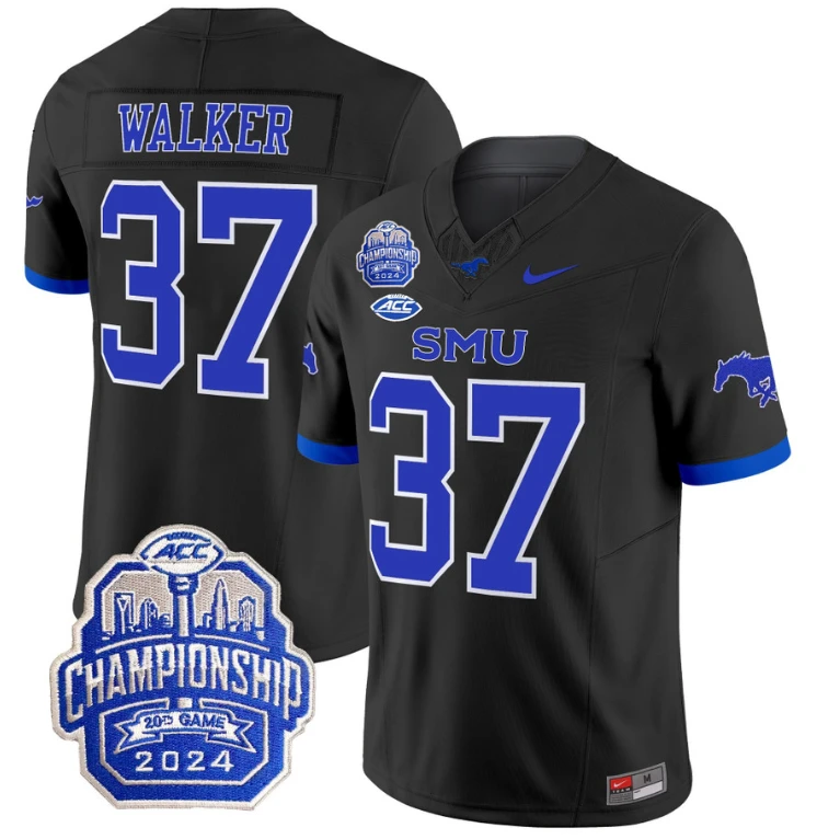 Doak Walker Jersey #37 SMU Mustangs 2024 ACC Championship Patch Black by My Store