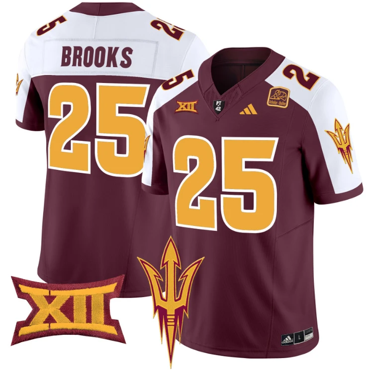 DeCarlos Brooks Jersey #25 Arizona State Sun Devils Vapor Limited College Football Maroon Alternate by My Store