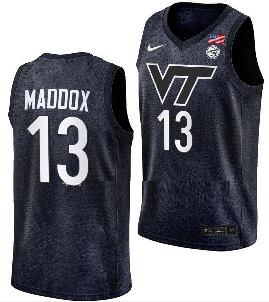 Dairus Maddox Jersey Virginia Tech Hokies College Basketball Swingman Black #13 by My store basketball