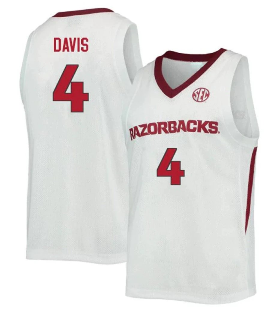 Davonte Davis Jersey Arkansas Razorbacks College Basketball 100 Season #4 by My store basketball