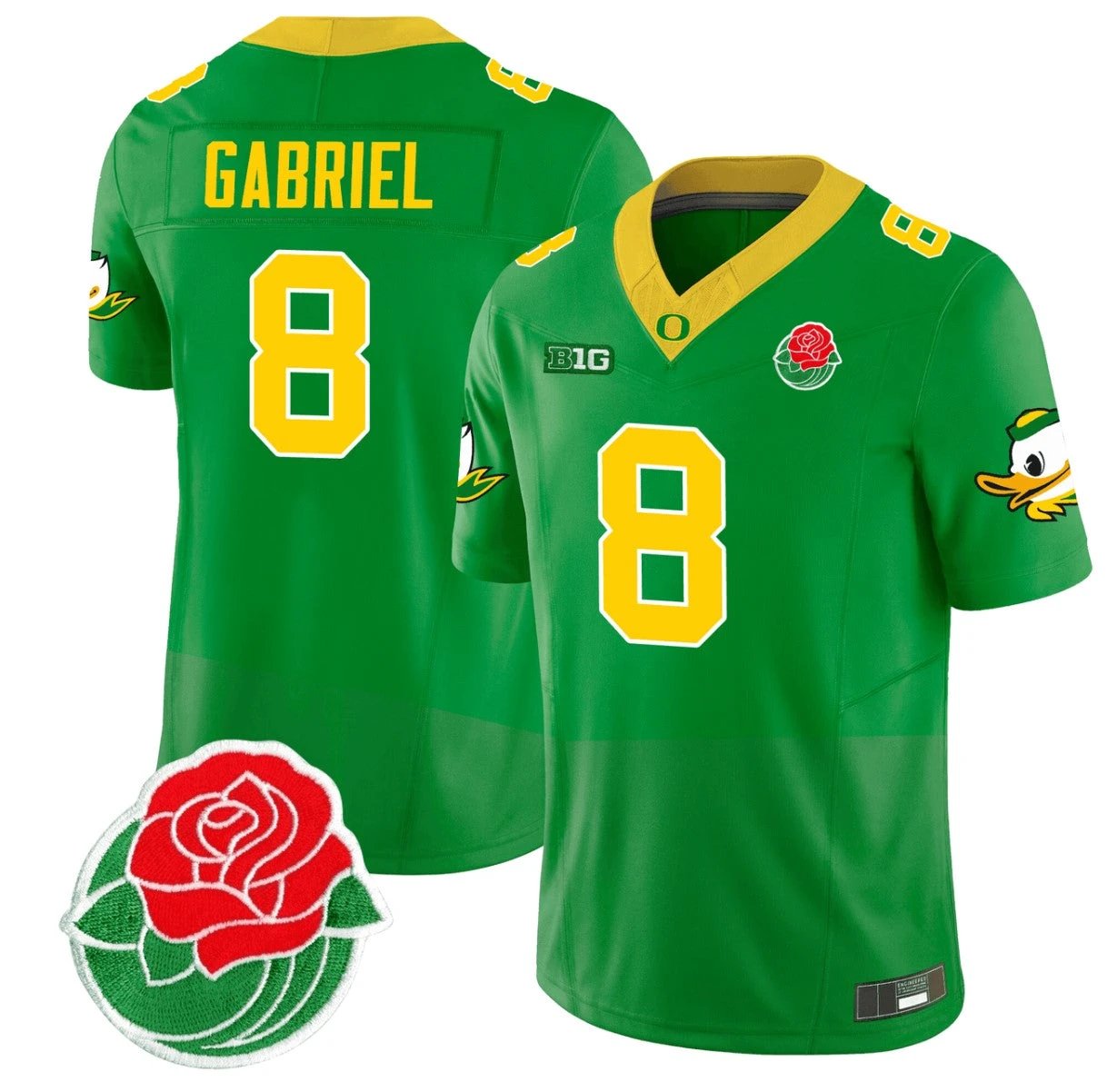 Dillon Gabriel Jersey #8 Oregon Ducks Rose Bowl Patch Vapor Football Green by My Store