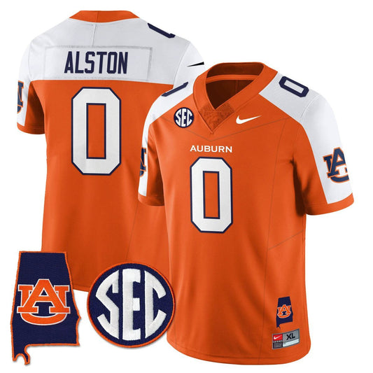 Damari Alston Jersey #0 Auburn Tigers Alabama Patch Vapor Stitched Orange Alter by My Store NCAA Football Jerseys
