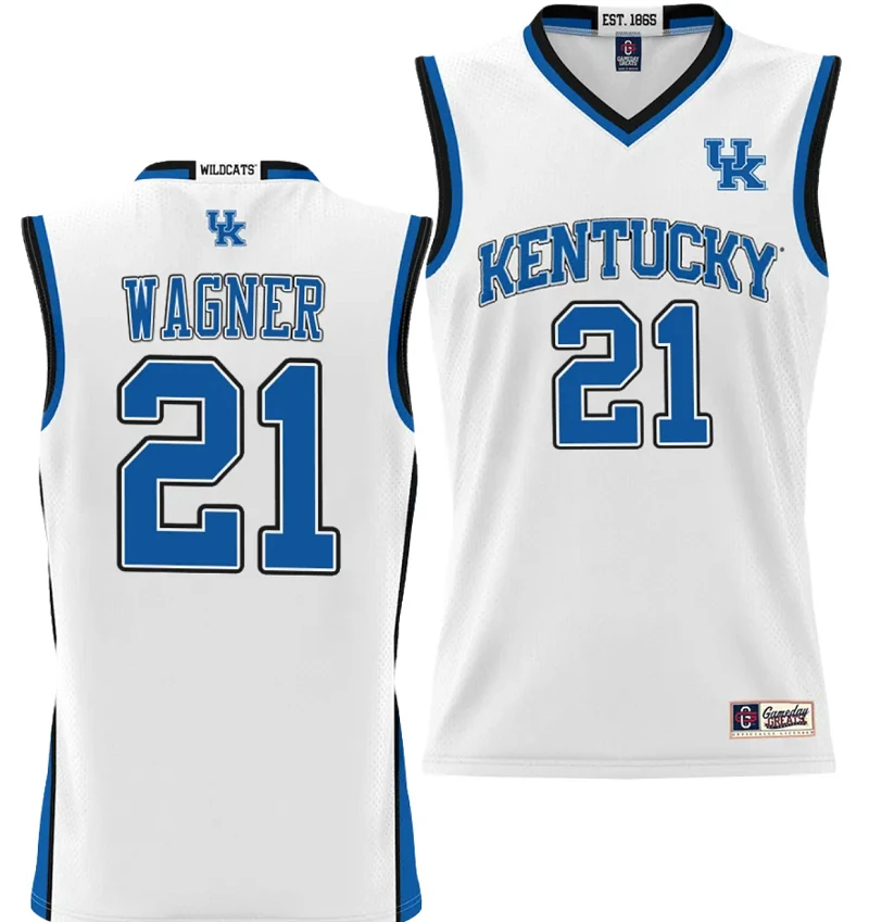 DJ Wagner Jersey #21 Kentucky Wildcats NIL College Basketball Lightweight White by My store basketball