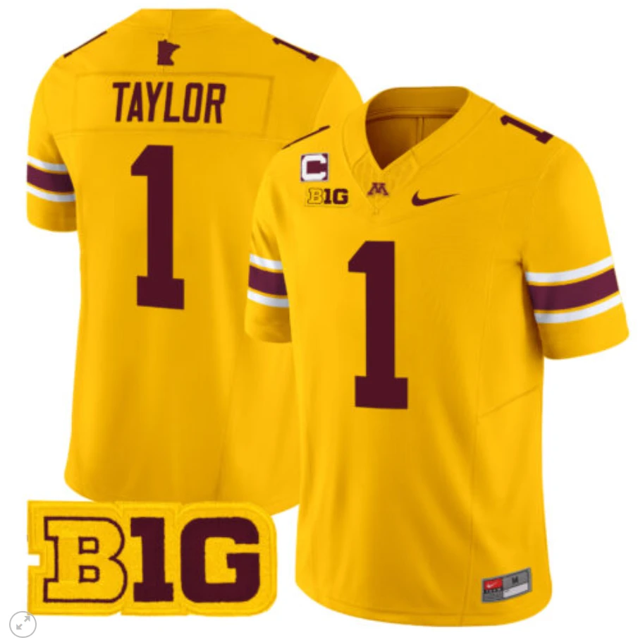 Darius Taylor Jersey #1 Minnesota Golden Gophers Vapor Limited Football Gold by My Store