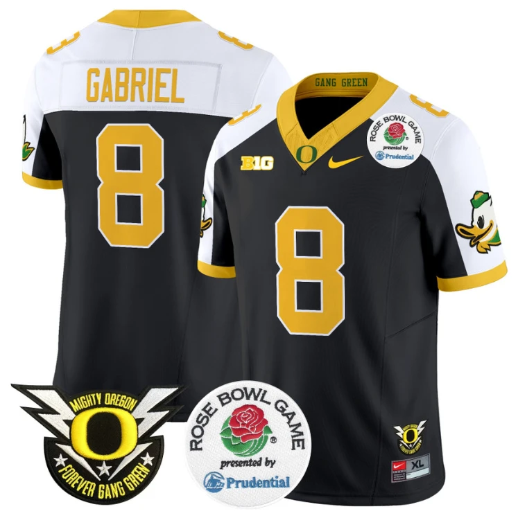 Dillon Gabriel Jersey #8 Oregon Ducks Football 2024 Rose Bowl Black Alternate by NCAA Football Jersey