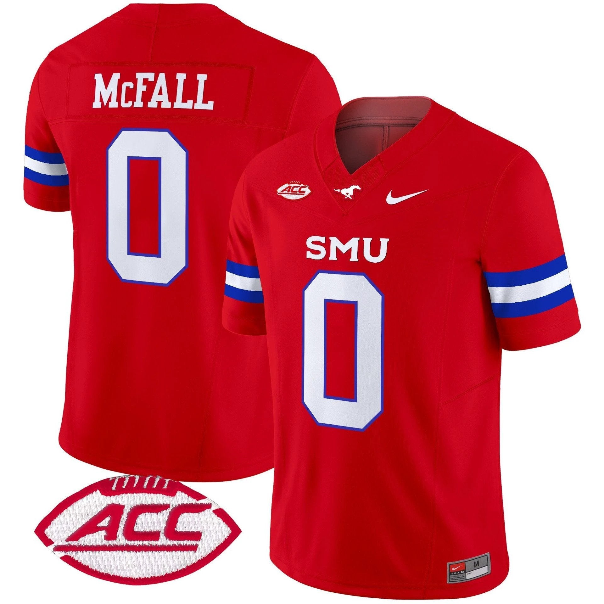 Derrick McFall Jersey #0 SMU Mustangs 2025 Vapor Limited Stitched Red by My Store