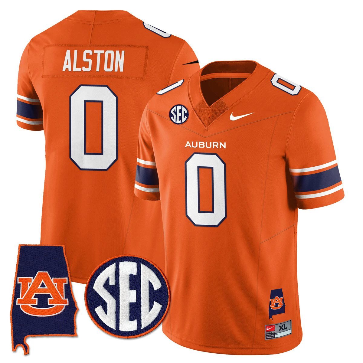 Damari Alston Jersey #0 Auburn Tigers Alabama Patch Vapor Stitched Orange by My Store NCAA Football Jerseys