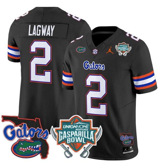 DJ Lagway Jersey #2 Florida Gators 2025 Gasparilla Bowl Patch Black by My Store
