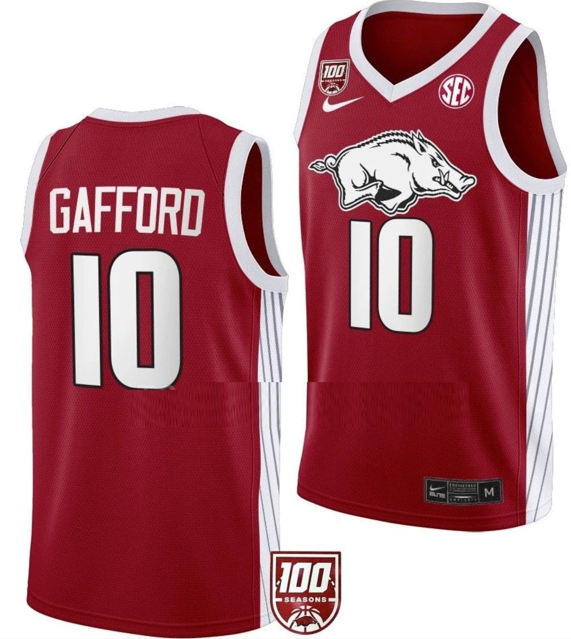 Daniel Gafford Jersey Arkansas Razorbacks College Basketball 100 Season #10 by My store basketball