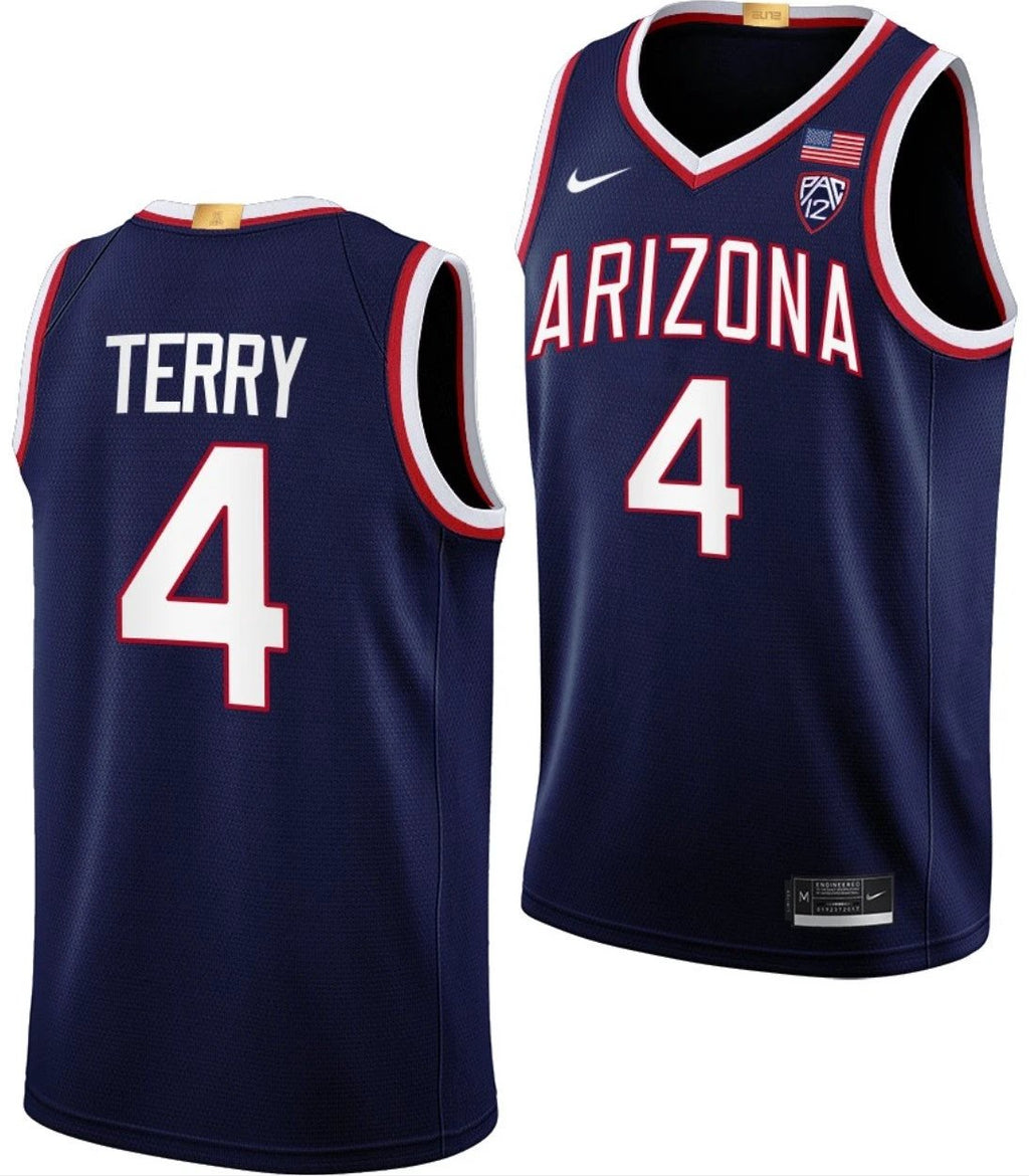 Dalen Terry Jersey Arizona Wildcats College Basketball Navy #4 by My store basketball