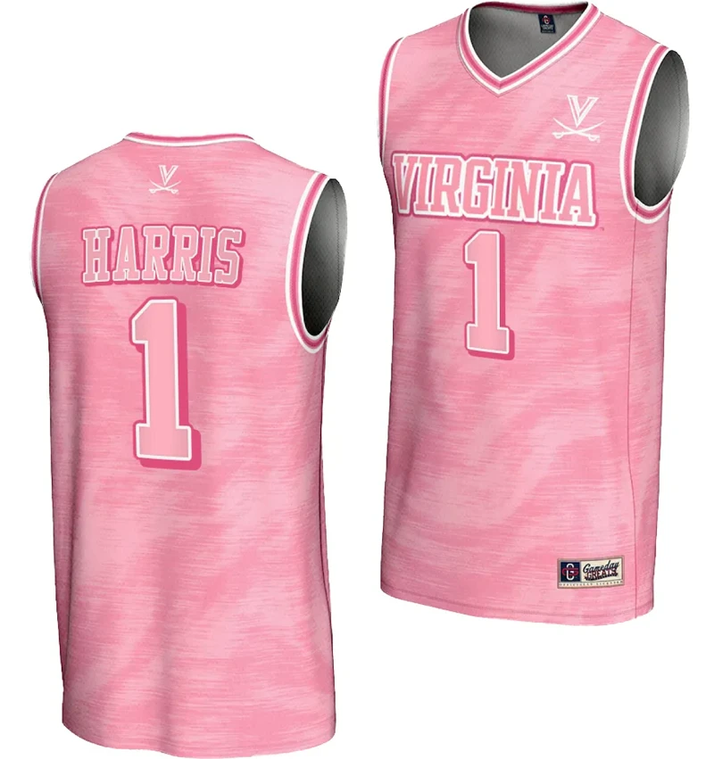 Dante Harris Jersey #1 Virginia Cavaliers College Basketball Lightweight Pink by My store basketball