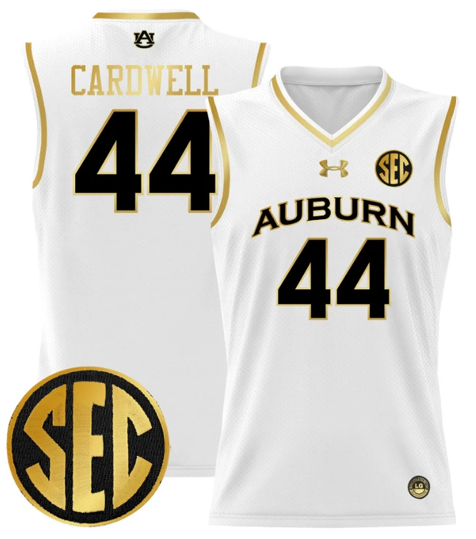 Dylan Cardwell Jersey #44 Auburn Tigers 2024 Lightweight Basketball White by My store basketball