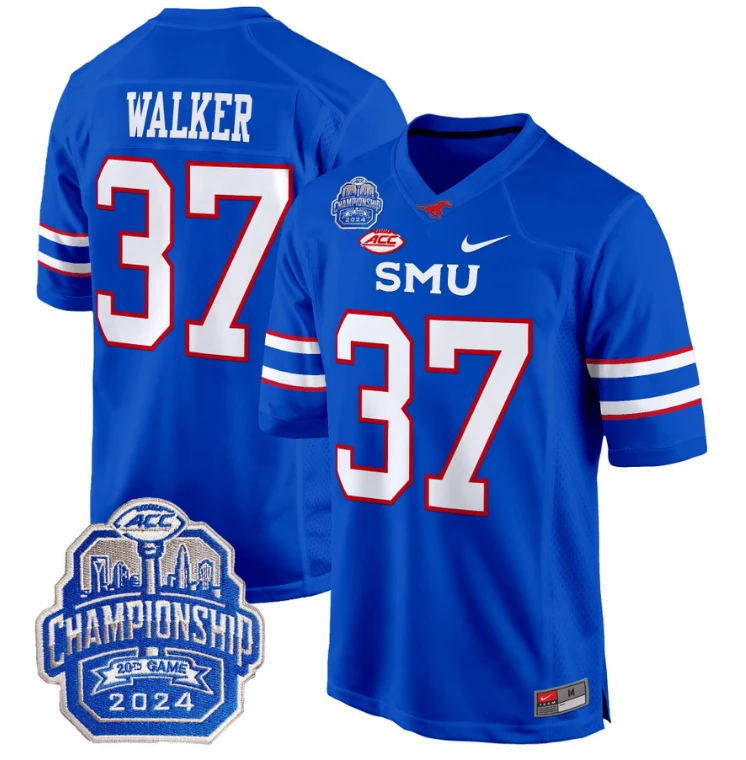 Doak Walker Jersey #37 SMU Mustangs 2024 ACC Championship Patch Blue by My Store