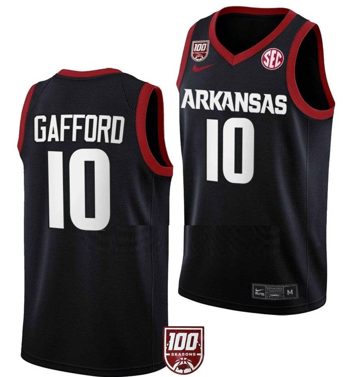 Daniel Gafford Jersey Arkansas Razorbacks College Basketball 100 Season #10 by My store basketball