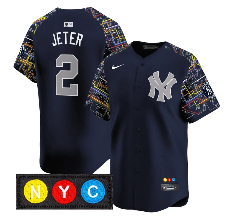Derek Jeter Jersey #2 New York Yankees Subway Style Vapor Premier Limited Stitched by My Store