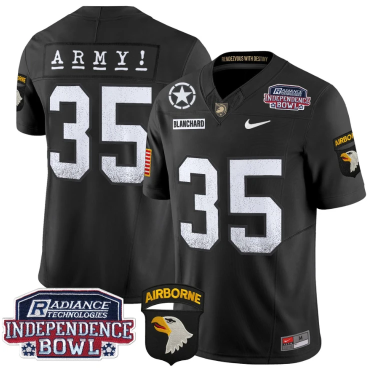 Doc Blanchard Jersey #35 Army Black Knights Independence Bowl Patch Black by My Store