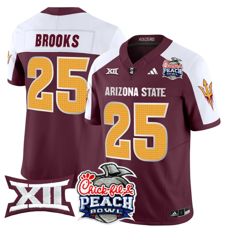 DeCarlos Brooks Jersey #25 Arizona State Sun Devils 2025 Peach Bowl Maroon Alternate by My Store