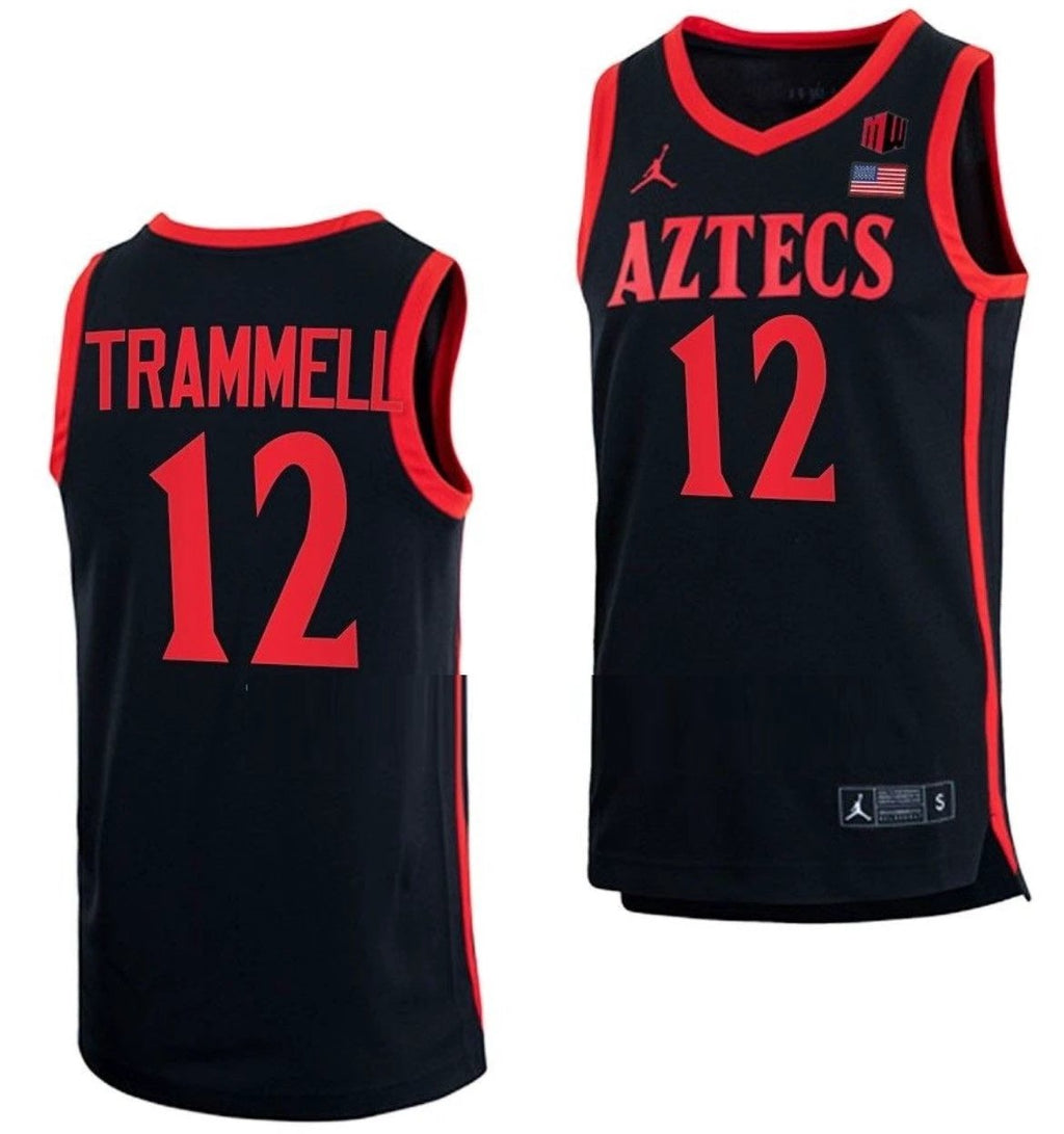 Darrion Trammell Jersey San Diego State Aztecs College Basketball Blue Alternate #12 by My store basketball